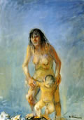 Madre con bimbo, 1968, olio su tela, cm 70x50, Napoli, collezione Pelella